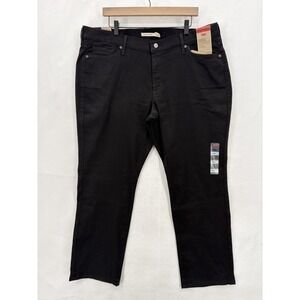 Levis Classic Straight Jeans Womens 20W Plus Black Mid Rise Stretch Denim Casual